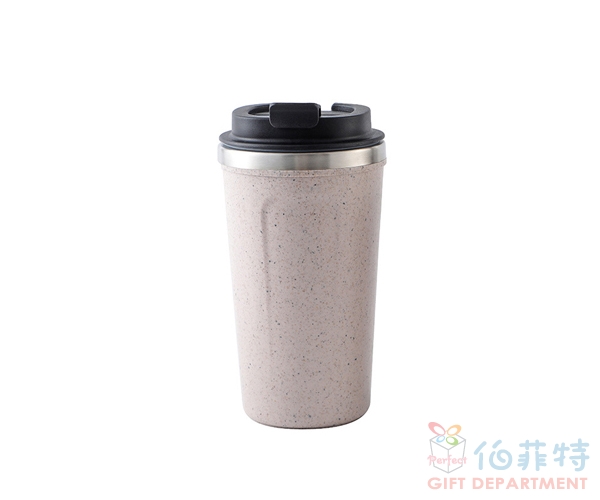 環保再生咖啡渣不倒杯-一代淺咖(520ml)