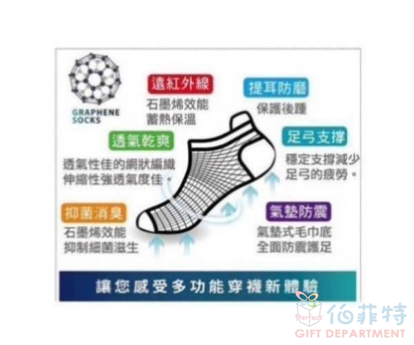 5雙石墨烯足弓機能襪禮盒