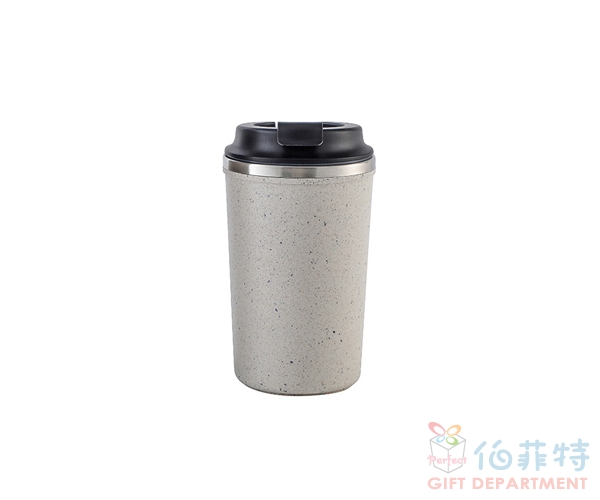 環保再生咖啡渣不倒杯-奶茶米白色(350ml)