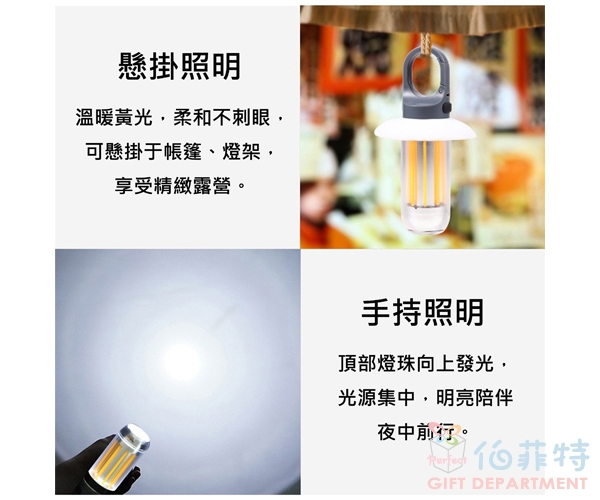 二合一多功能露營燈便攜手提帳篷燈