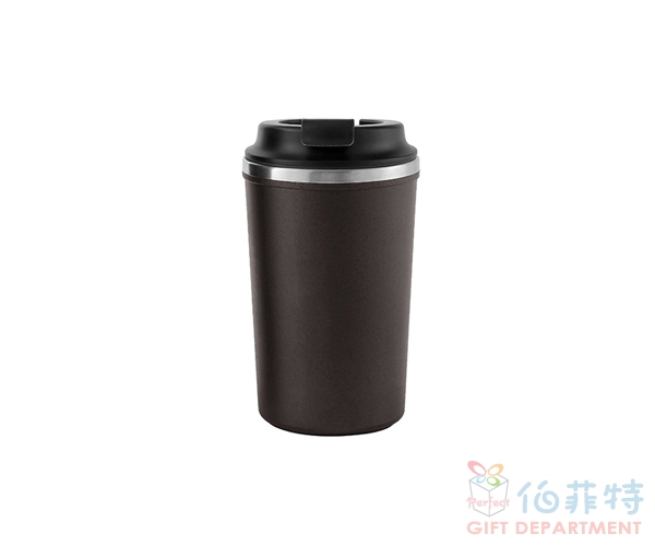 環保再生咖啡渣不倒杯-奶茶深棕色(350ml)