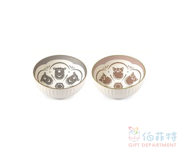 Fu麻吉呼呼陶瓷碗2入組