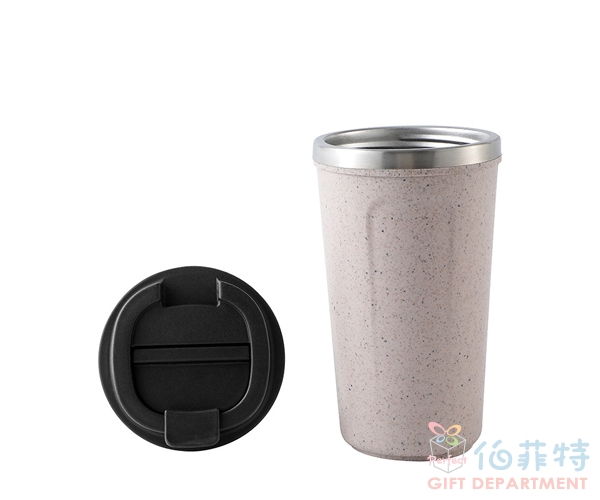 環保再生咖啡渣不倒杯-一代淺咖(520ml)