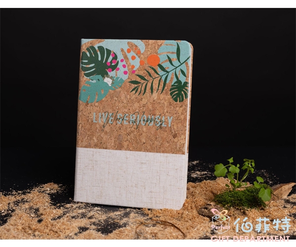 環保循環軟木與棉麻併接筆記本