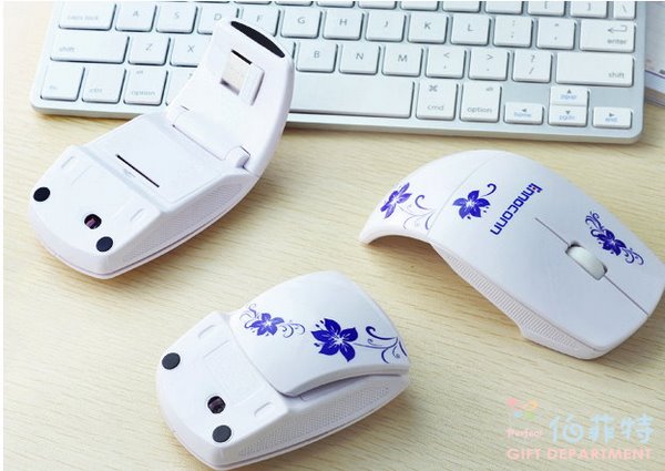 青花瓷折疊無線滑鼠