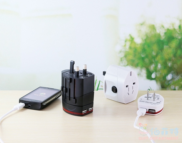 國際轉接頭附雙USB