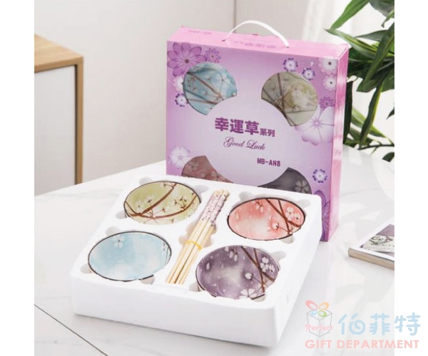 幸運草系列碗筷組(4碗4筷)