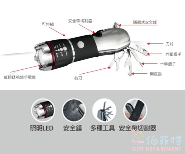 多功能工具手電筒