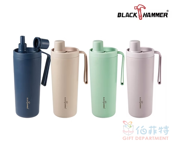 【BLACK HAMMER】 鈦芯涼不鏽鋼保溫保冰吸管杯860m