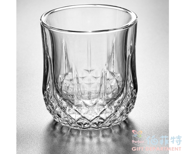 鑽石菱格雙層玻璃杯-矮款