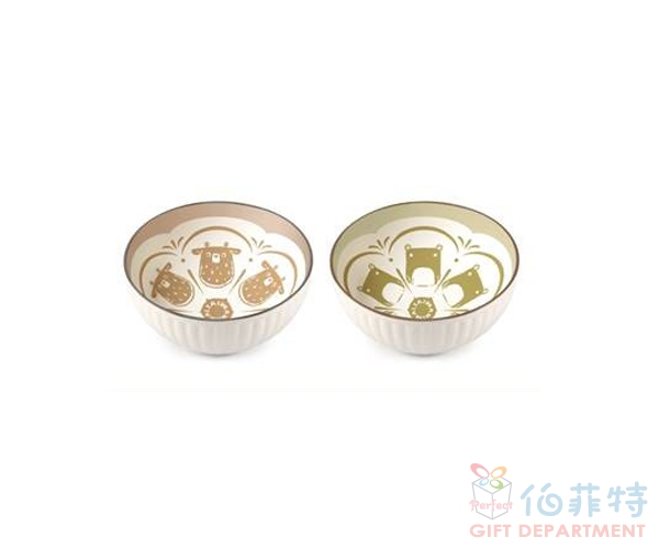 Fu麻吉呼呼陶瓷碗2入組