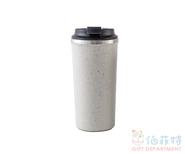 環保再生咖啡渣不倒杯-奶茶米白色(500ml)