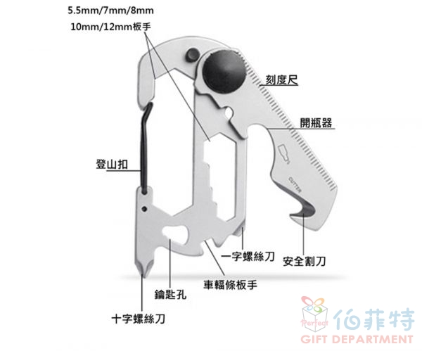 不鏽鋼多功能工具卡(GHK010)