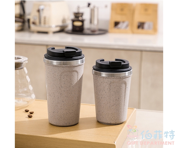 環保再生咖啡渣不倒杯-一代淺咖(520ml)